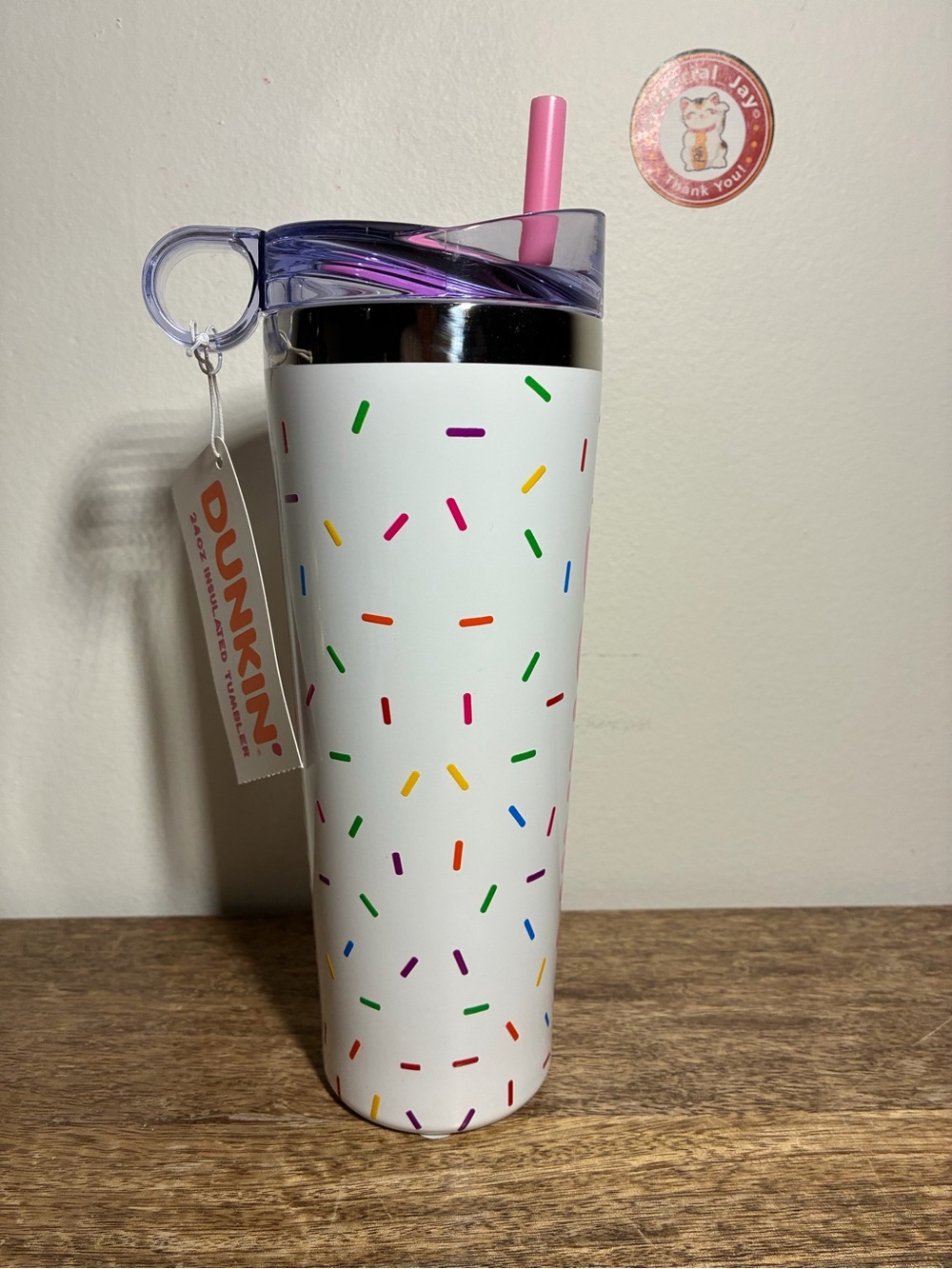 Dunkin’ Donuts Stainless Sprinkle Steel Insulated Tumbler - Picture 4 of 7